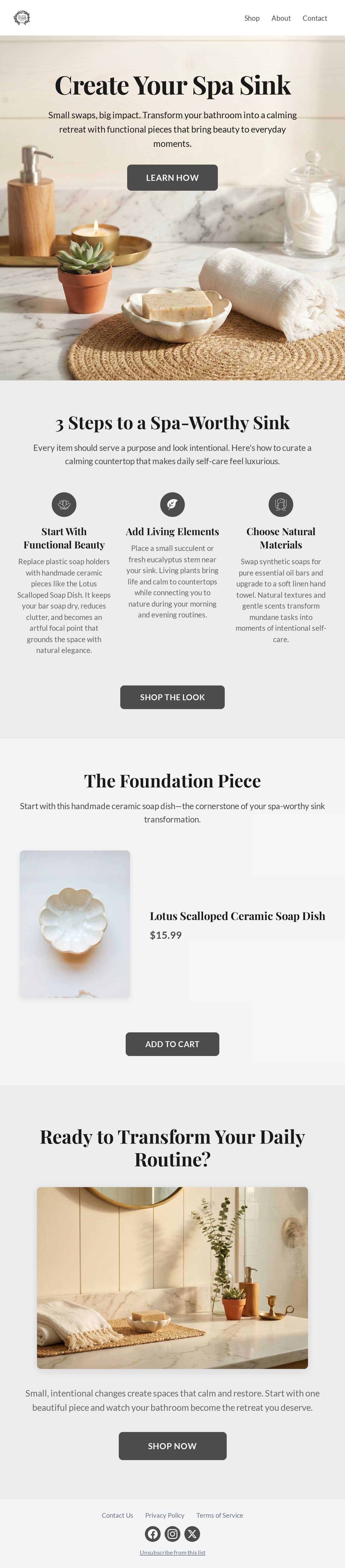 create your spa sink