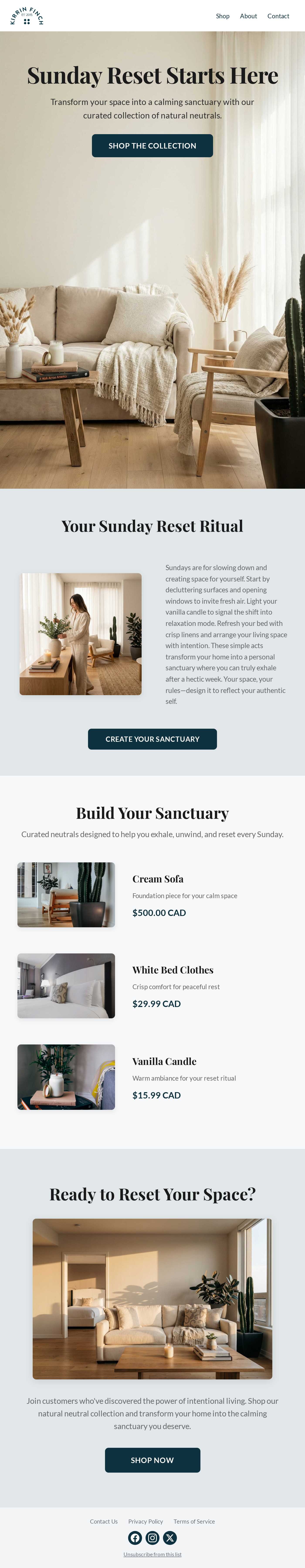 sunday reset starts here