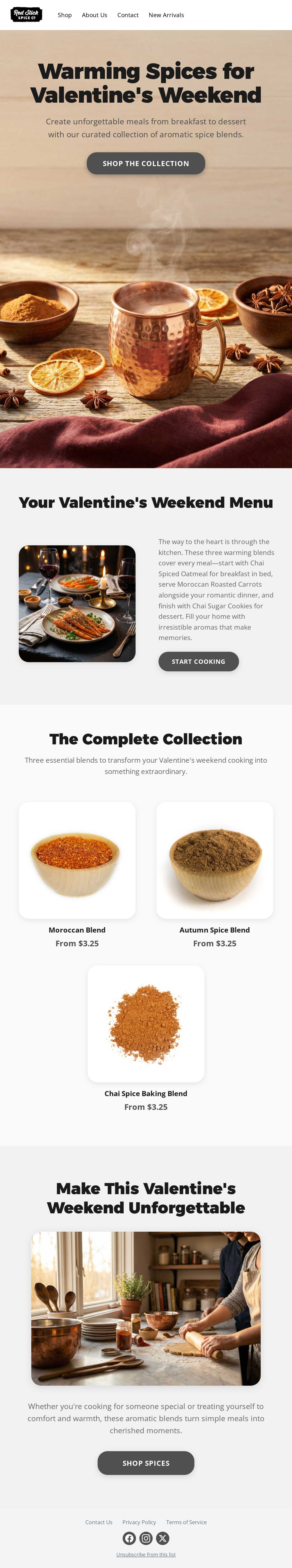 warming spices for valentines weekend